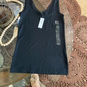 Banana Republic Black Lace Trim Tank Top